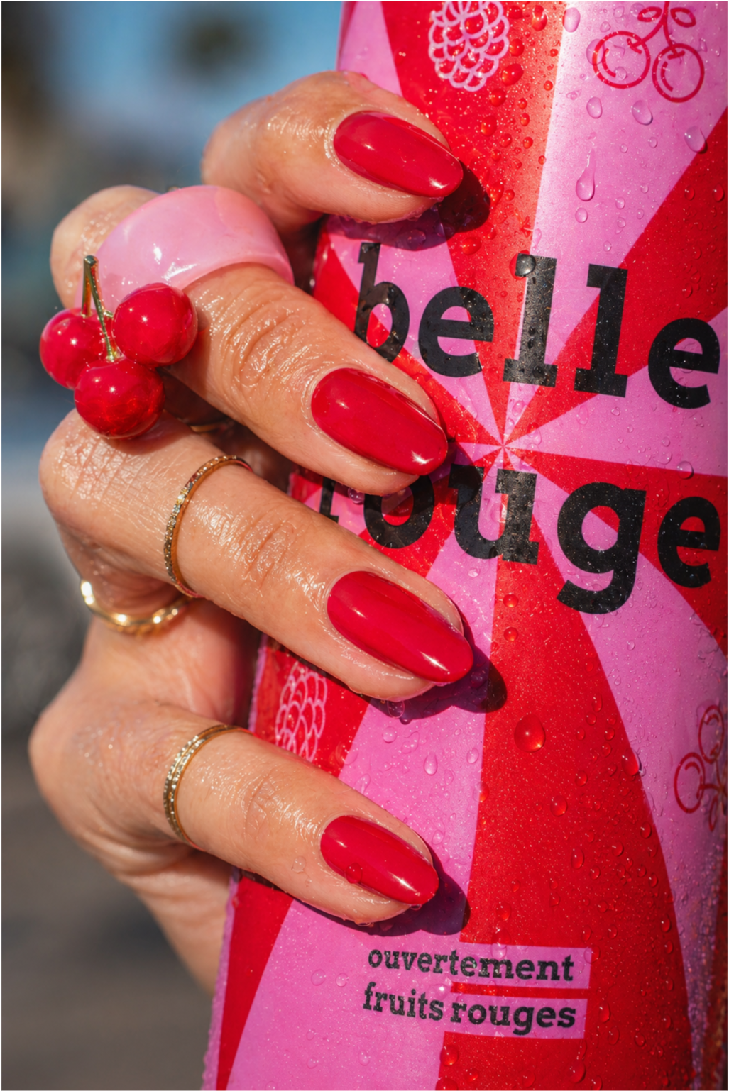 Macro hand on can