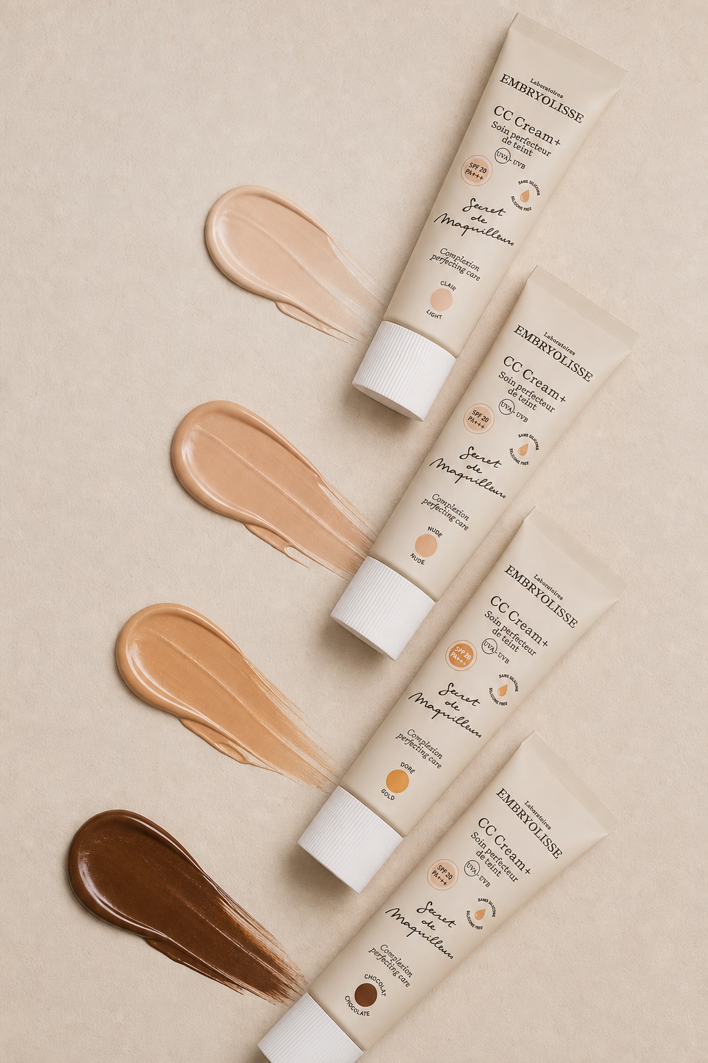 Flat lay · quatre tubes